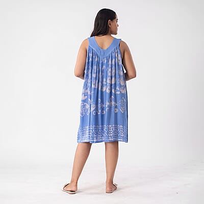 Tamsy Blue Solid Tunic - One Size Fits Most