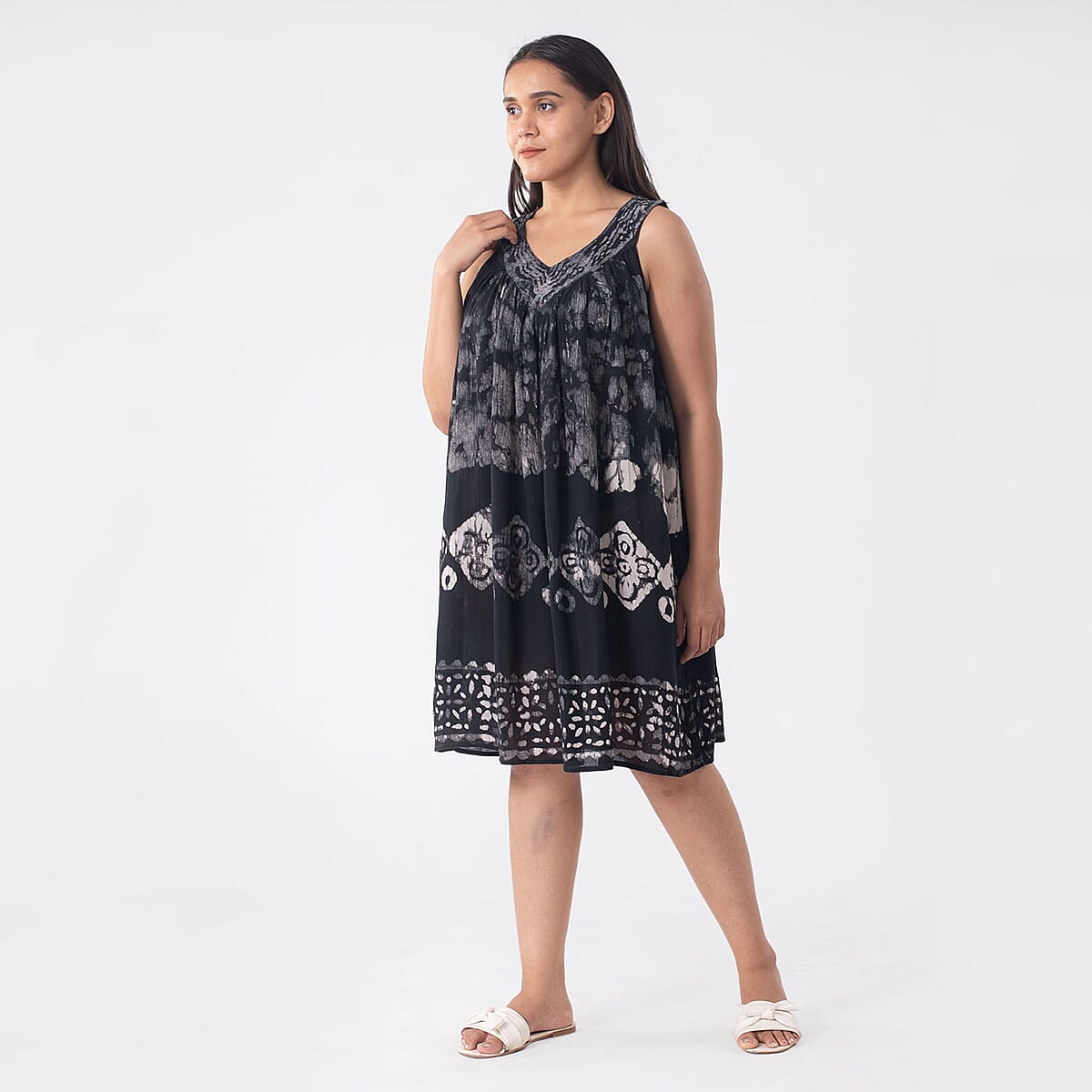 Tamsy Black Solid Tunic - One Size Fits Most image number 2