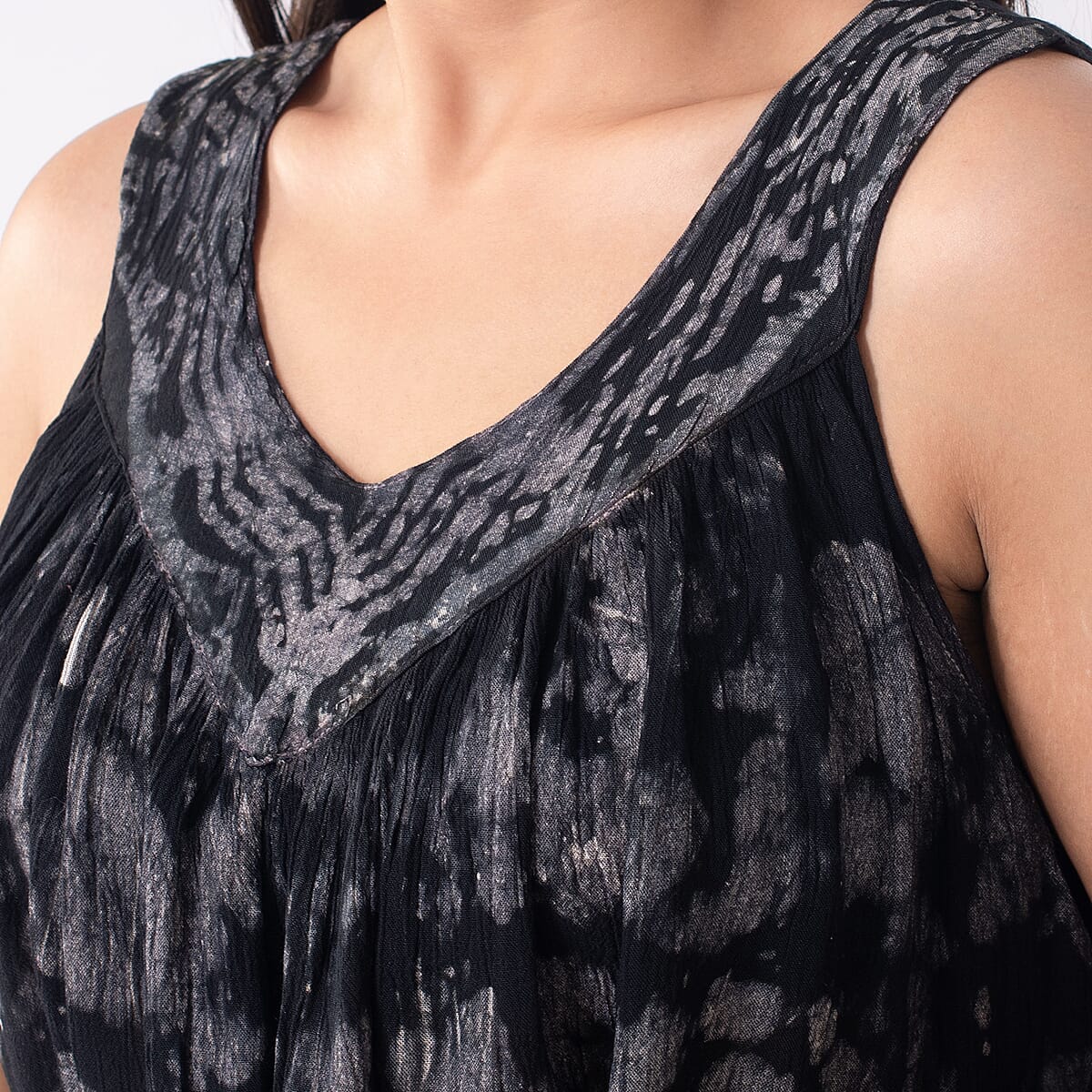 Tamsy Black Solid Tunic - One Size Fits Most image number 3