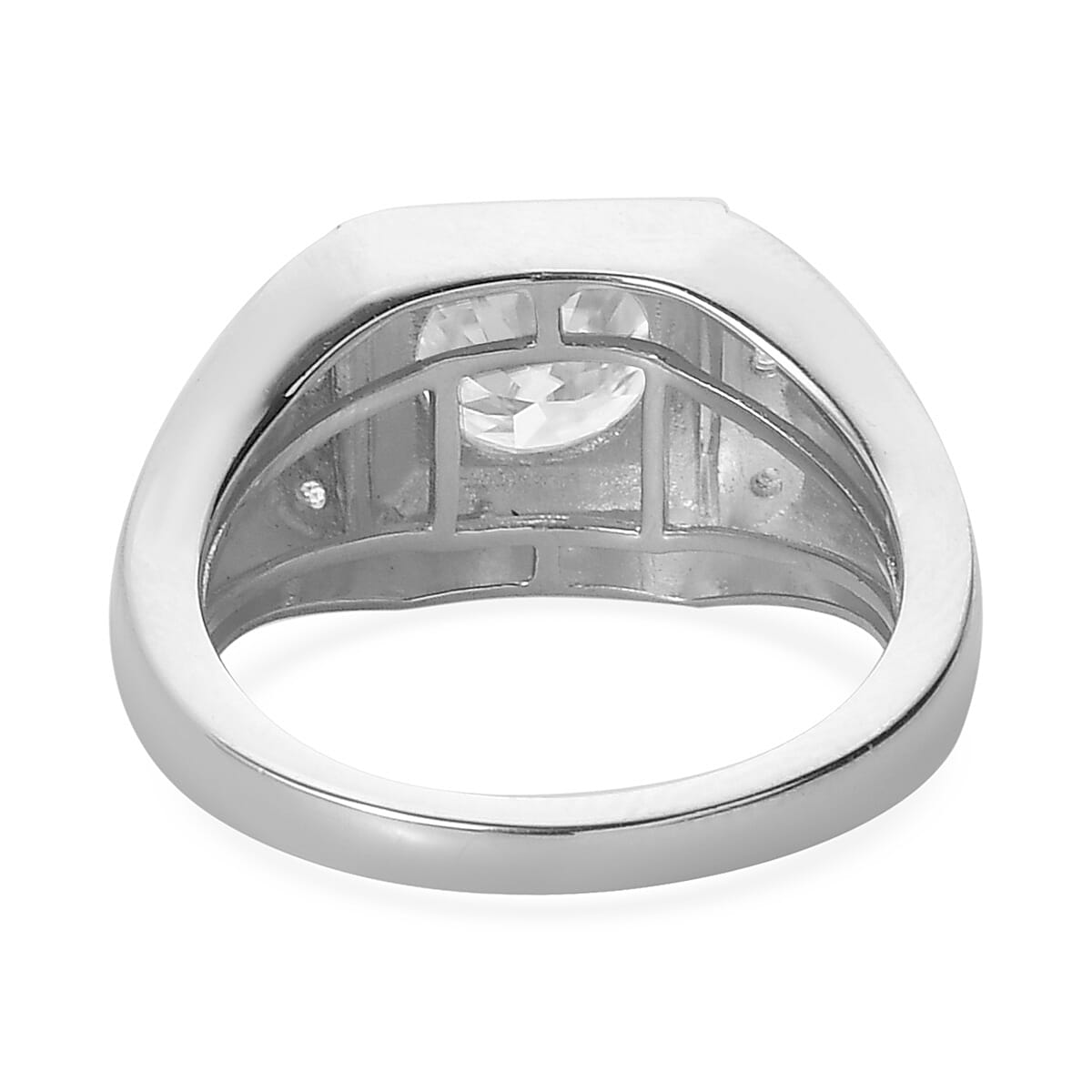 Moissanite Men's Ring in Platinum Over Sterling Silver 2.00 ctw image number 4