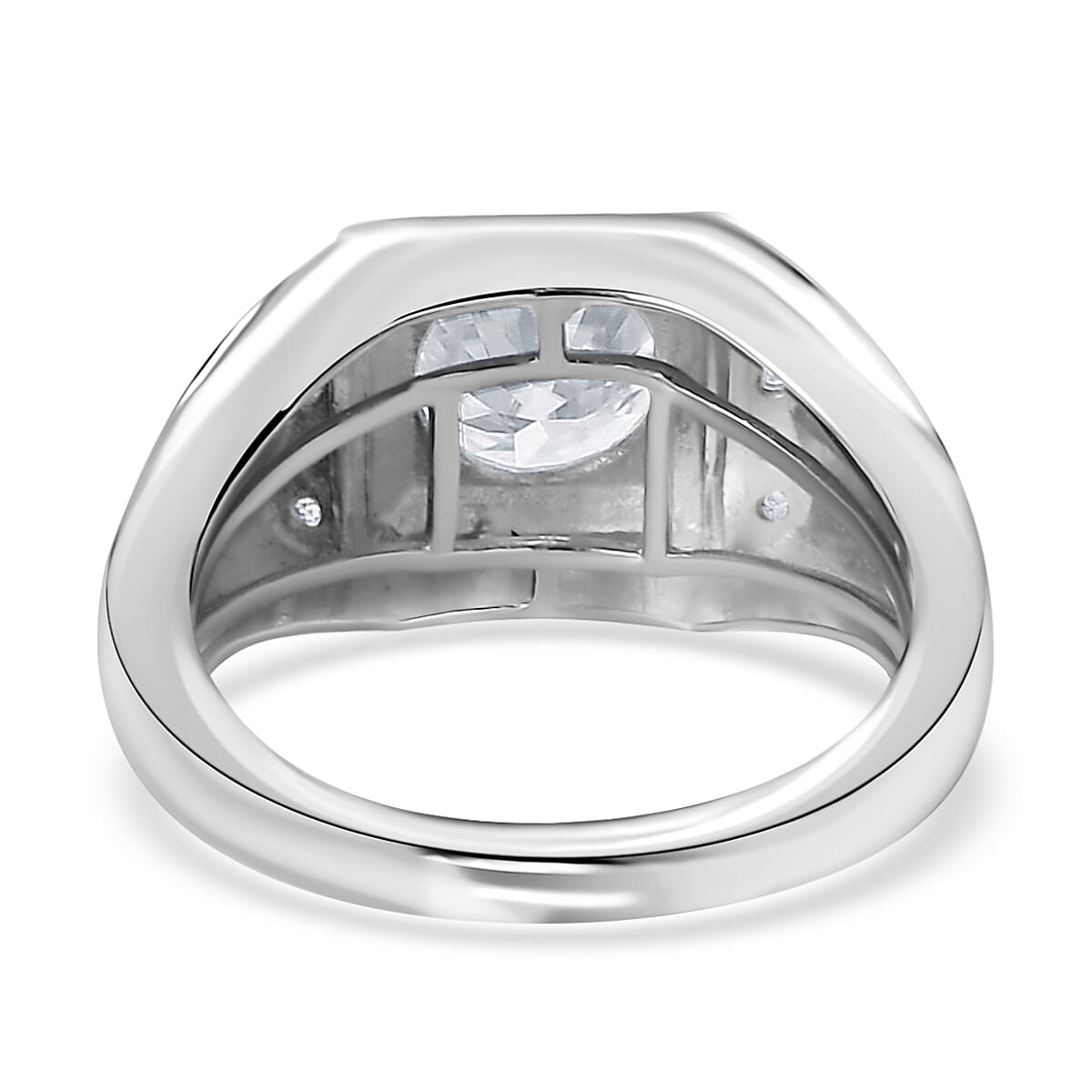 Moissanite Men's Ring in Platinum Over Sterling Silver (Size 12.0) 2.00 ctw image number 4