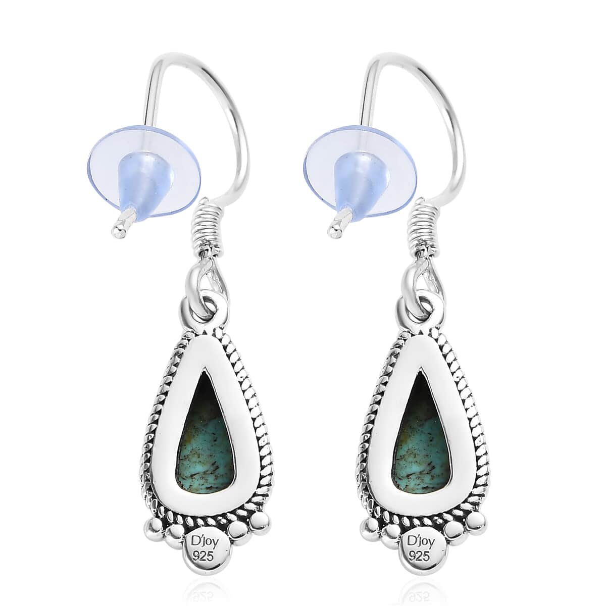 Artisan Crafted Blue Moon Turquoise Dangle Earrings in Sterling Silver 2.75 ctw image number 3