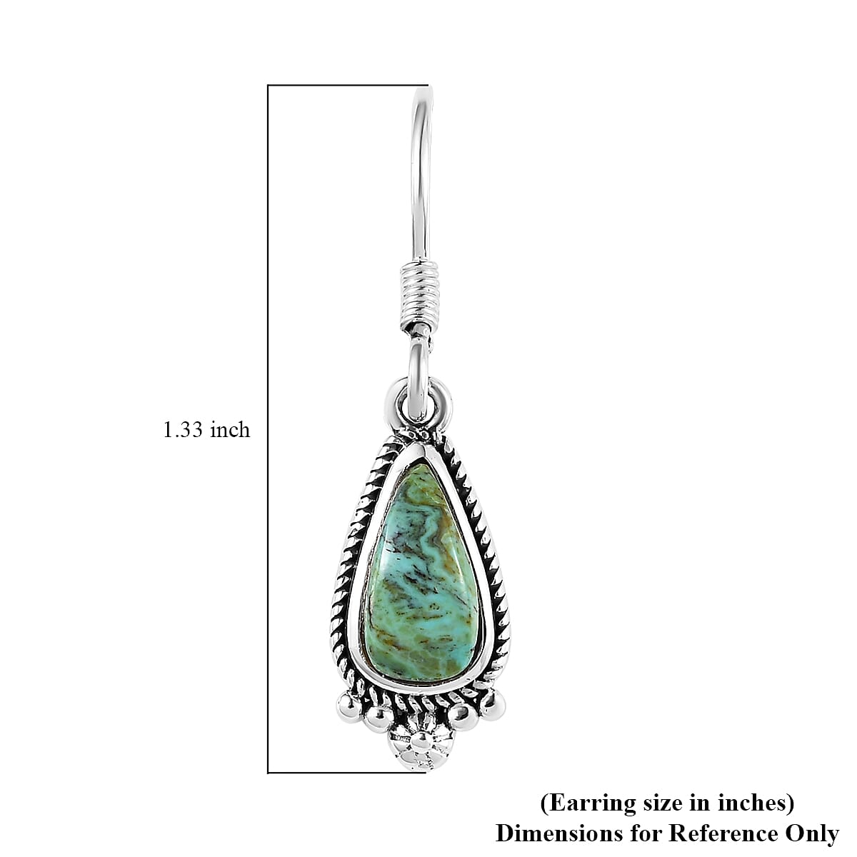 Artisan Crafted Blue Moon Turquoise Dangle Earrings in Sterling Silver 2.75 ctw