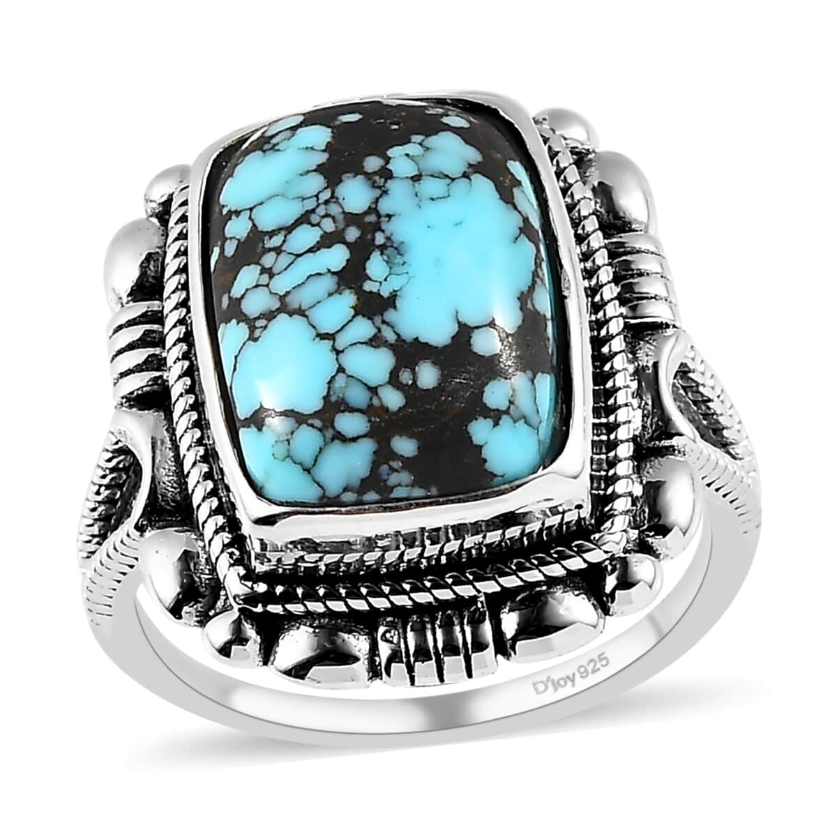 Artisan Crafted Blue Moon Turquoise Solitaire Ring in Sterling Silver (Size 10.0) 6.00 ctw image number 0