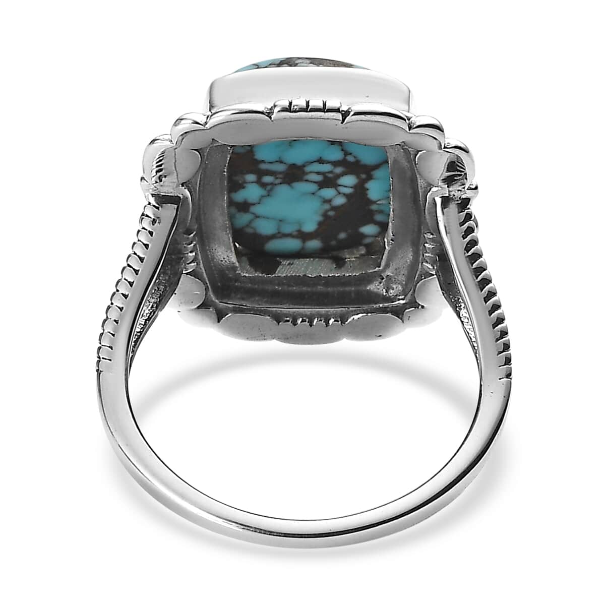 Artisan Crafted Blue Moon Turquoise Solitaire Ring in Sterling Silver (Size 10.0) 6.00 ctw image number 4