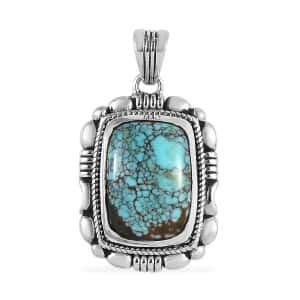 Prime Time Deal Artisan Crafted Blue Moon Turquoise Solitaire Pendant in Sterling Silver 5.85 ctw