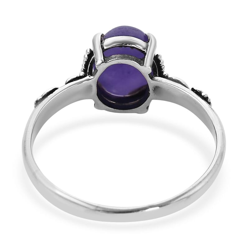 Bali Legacy Purple Jade (D) Floral Ring in Sterling Silver (Size 10.0) 2.50 ctw