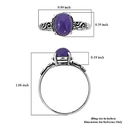 Bali Legacy Purple Jade (D) Floral Ring in Sterling Silver (Size 10.0) 2.50 ctw