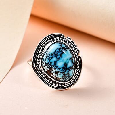 Artisan Crafted Blue Moon Turquoise Ring in Sterling Silver (Size 10.0) 4.75 ctw