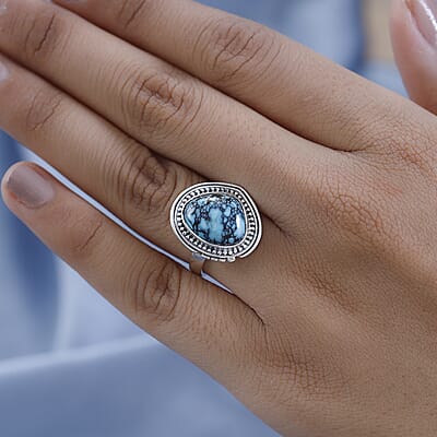 Artisan Crafted Blue Moon Turquoise Ring in Sterling Silver (Size 10.0) 4.75 ctw