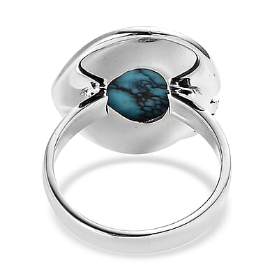 Artisan Crafted Blue Moon Turquoise Ring in Sterling Silver (Size 10.0) 4.75 ctw