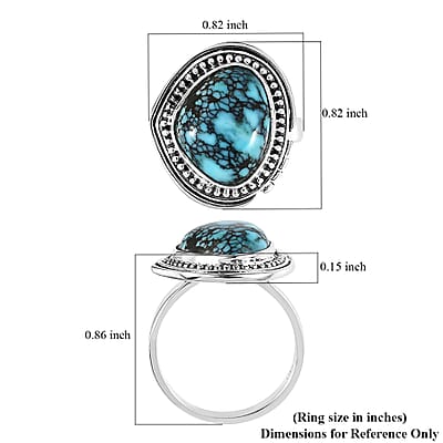 Artisan Crafted Blue Moon Turquoise Ring in Sterling Silver (Size 10.0) 4.75 ctw
