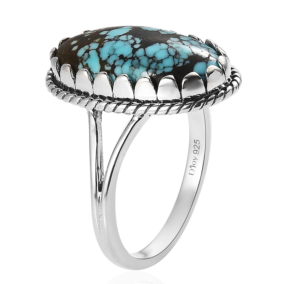Artisan Crafted Blue Moon Turquoise Solitaire Ring in Sterling Silver 5.00 ctw image number 3