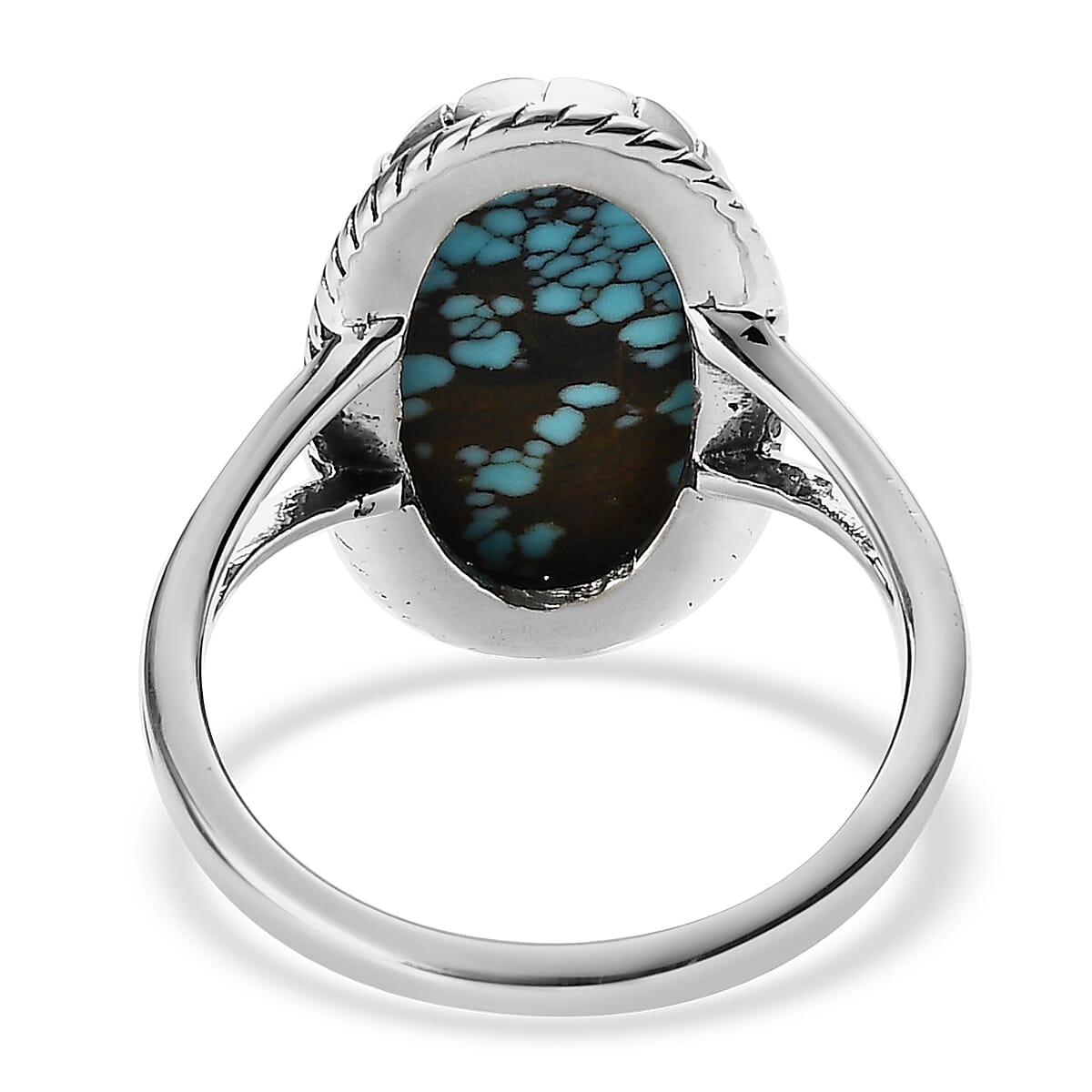Artisan Crafted Blue Moon Turquoise Solitaire Ring in Sterling Silver 5.00 ctw image number 4