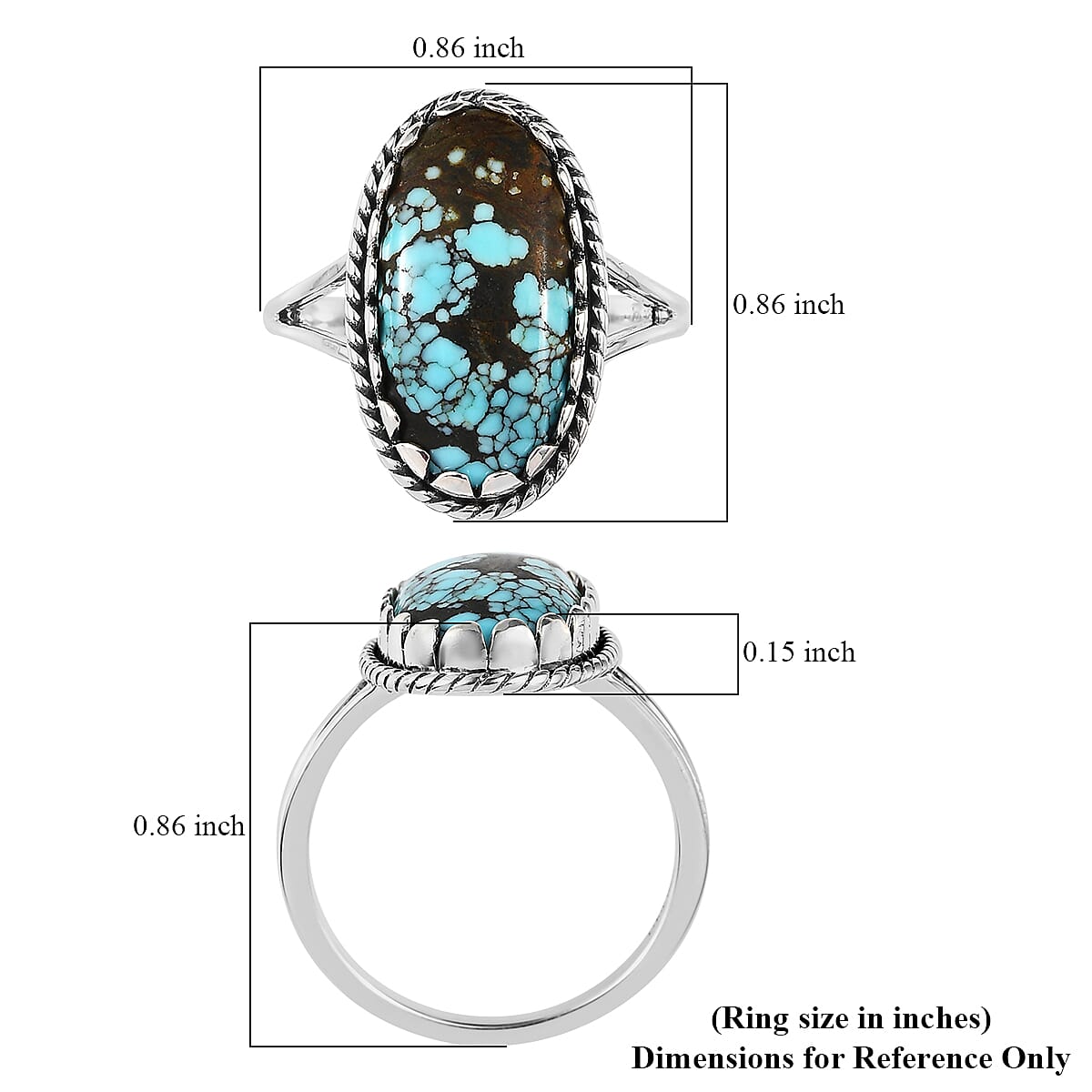 Artisan Crafted Blue Moon Turquoise Solitaire Ring in Sterling Silver 5.00 ctw image number 5