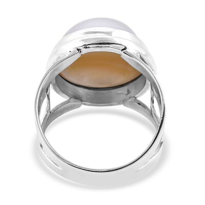 Bali Legacy White Mabe Pearl Ring in Sterling Silver (Size 10.0)