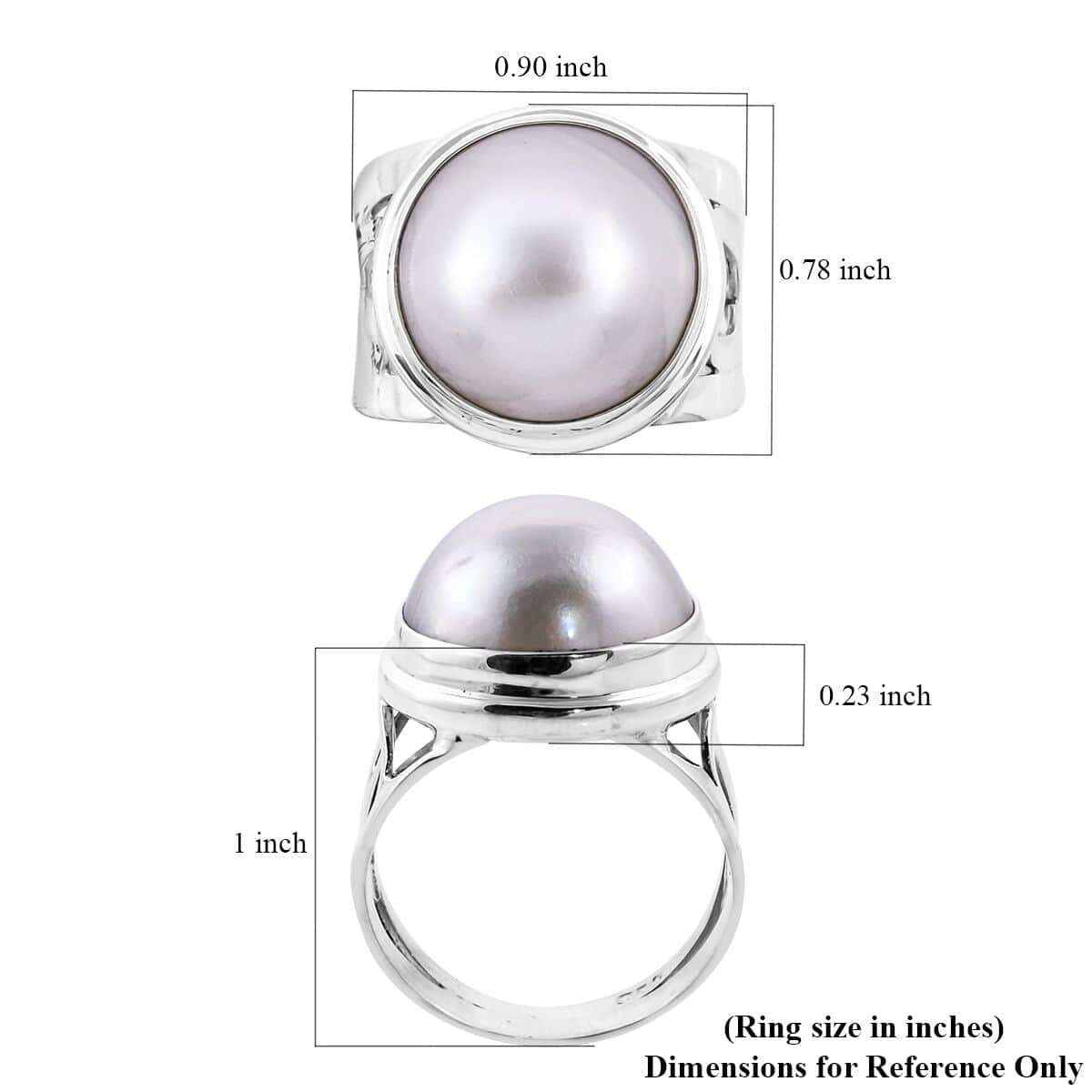 BALI LEGACY White Mabe Pearl Ring in Sterling Silver 7 Grams image number 5