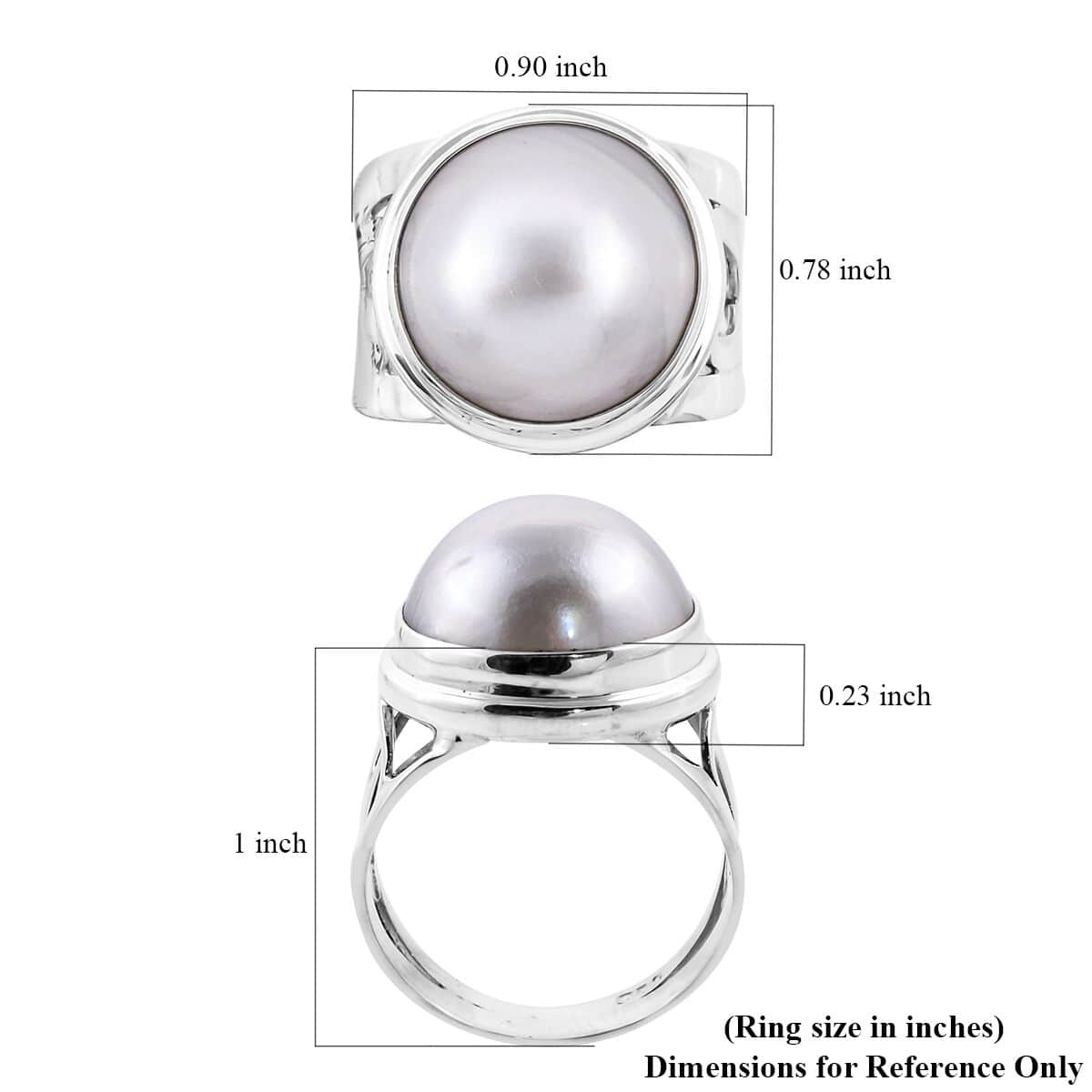 Bali Legacy White Mabe Pearl Ring in Sterling Silver (Size 6.0) image number 5