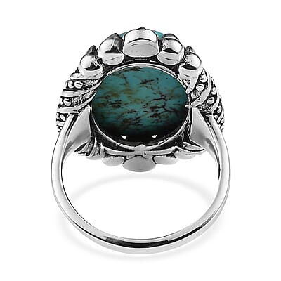 Artisan Crafted Blue Moon Turquoise Solitaire Ring in Sterling Silver (Size 10.0) 10.25 ctw