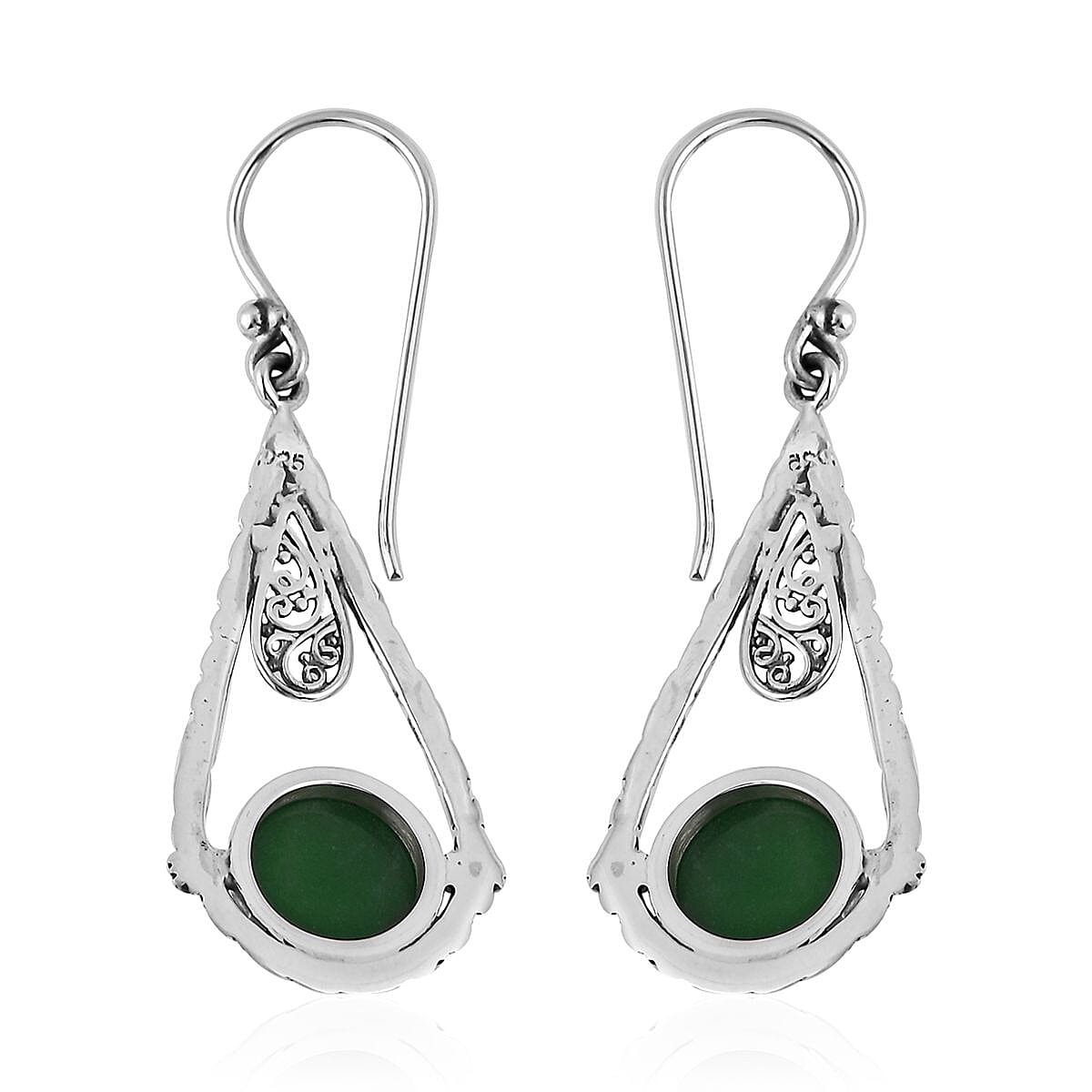 BALI LEGACY Green Jade Earrings in Sterling Silver 4.50 ctw image number 3