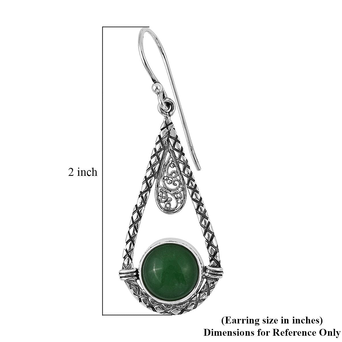 BALI LEGACY Green Jade Earrings in Sterling Silver 4.50 ctw image number 4