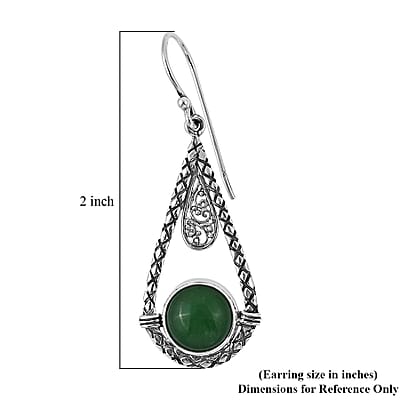 Bali Legacy Green Jade (D) Earrings in Sterling Silver 4.50 ctw
