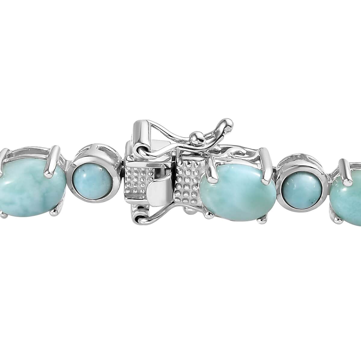 Larimar and Multi Gemstone Cocktail Bracelet in Platinum Over Sterling Silver (7.25 In) 34.00 ctw image number 3