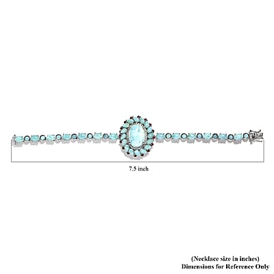 Larimar and Multi Gemstone Cocktail Bracelet in Platinum Over Sterling Silver (7.25 In) 34.00 ctw