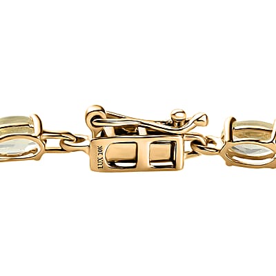 Luxoro 10K Yellow Gold Premium Natural Chrysoberyl Tennis Bracelet (7.25 In) 5.90 ctw
