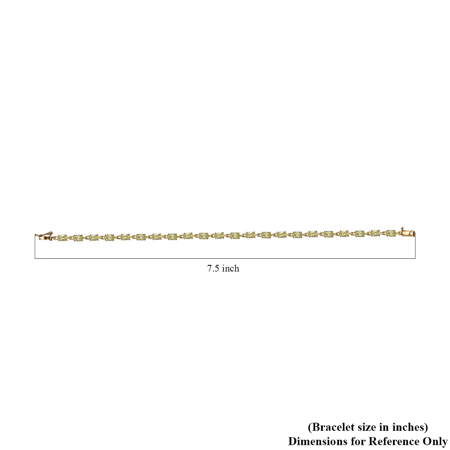 Luxoro 10K Yellow Gold Premium Natural Chrysoberyl Tennis Bracelet (7.25 In) 5.90 ctw
