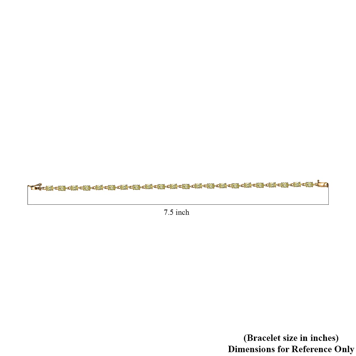 LUXORO 10K Yellow Gold Premium Chrysoberyl Tennis Bracelet (7.25 In) 3 Grams 5.75 ctw image number 4