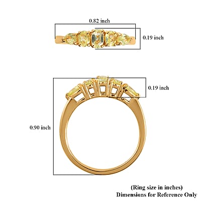 Premium Natural Chrysoberyl 5 Stone Ring in Vermeil Yellow Gold Over Sterling Silver (Size 10.0) 1.00 ctw
