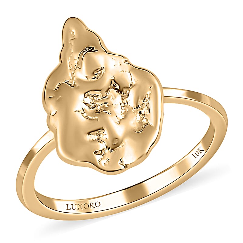 Luxoro 10K Yellow Gold Nugget Ring (Size 6.0) 2.35 Grams