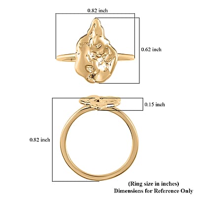 Luxoro 10K Yellow Gold Nugget Ring (Size 6.0) 2.35 Grams