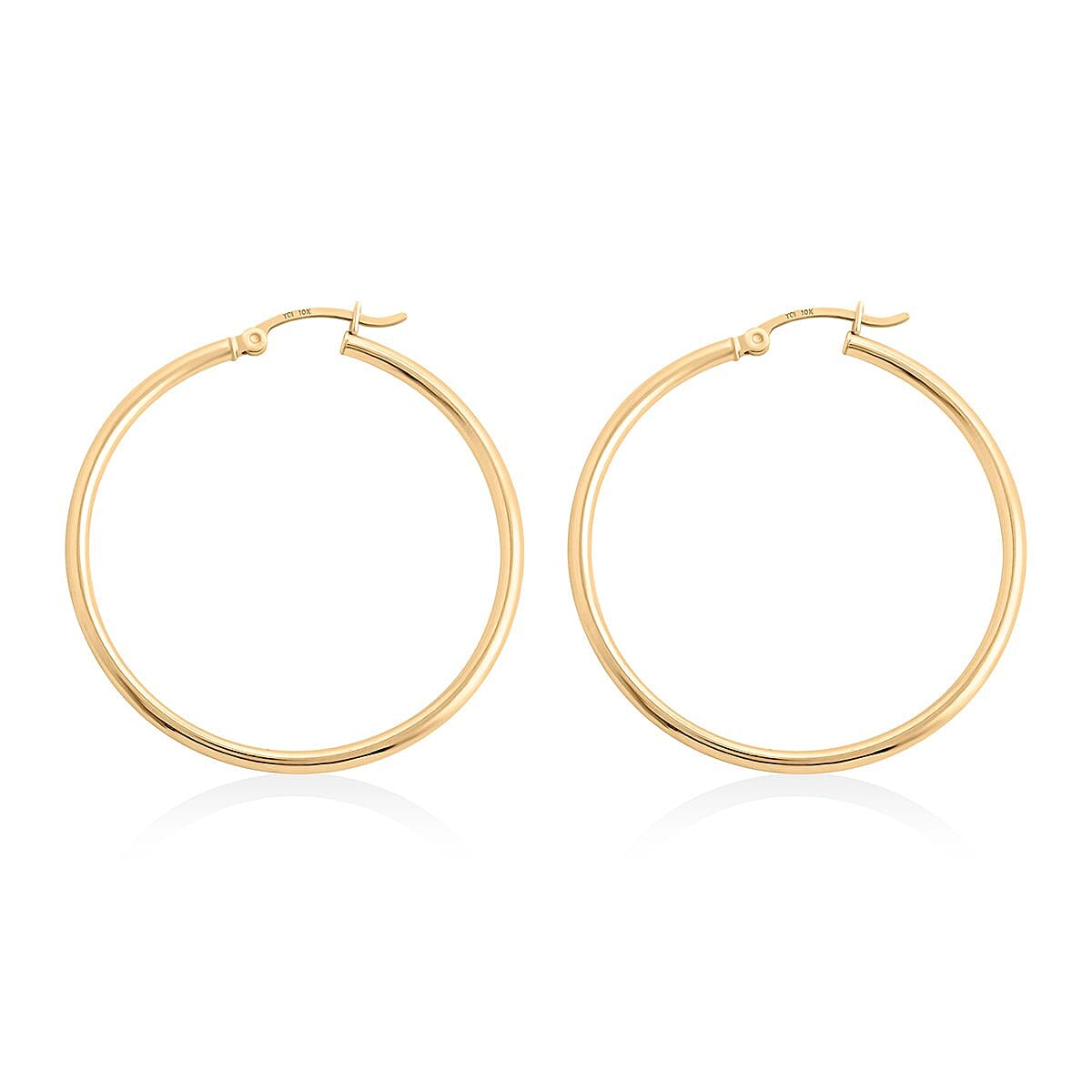 10K Yellow Gold Hoop Earrings 2.5 Grams image number 3