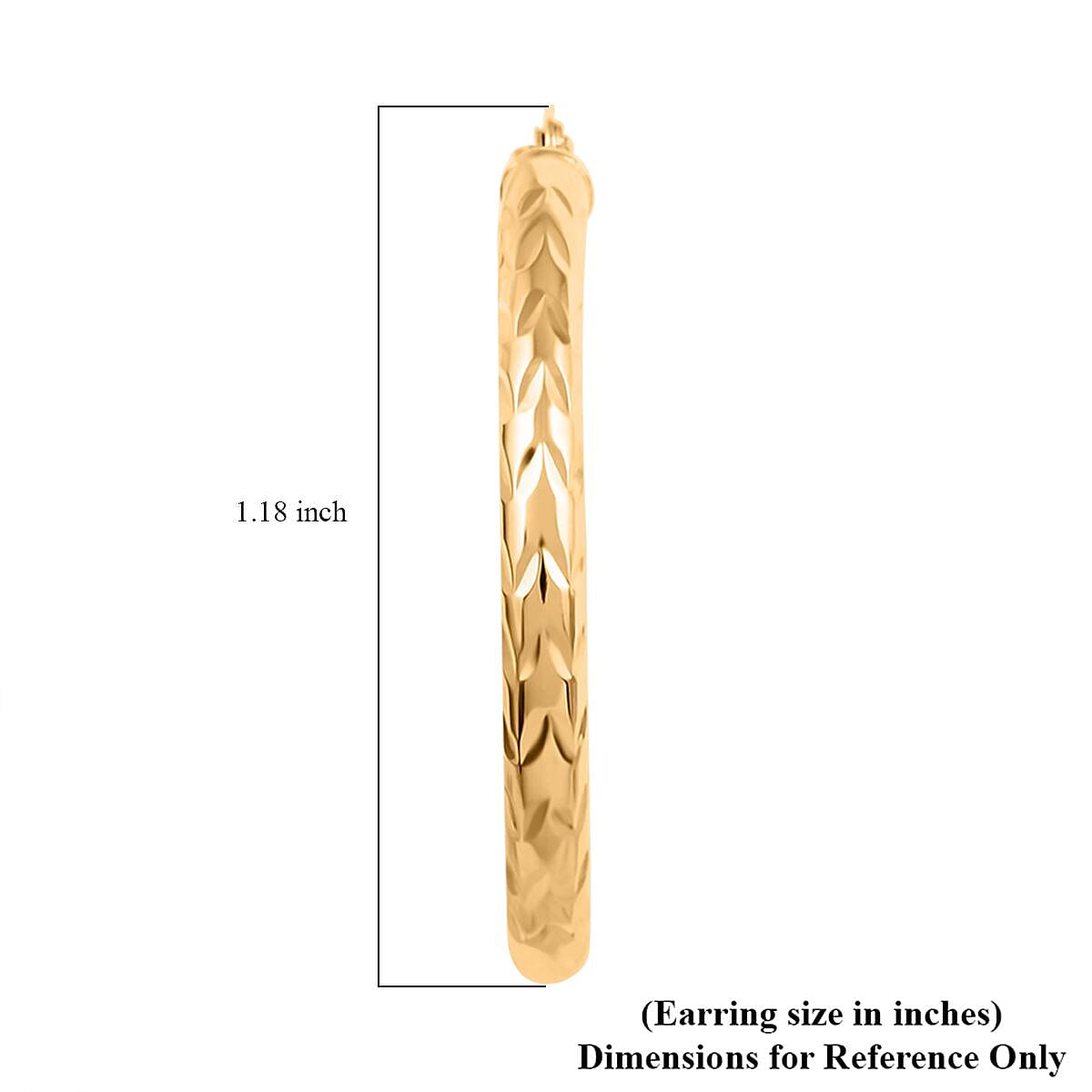 14K Yellow Gold Diamond-Cut Hoop Earrings 2.2 Grams image number 4
