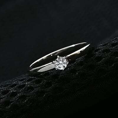 Lustro Stella Made with Finest CZ Solitaire Ring in Platinum Over Sterling Silver (Size 10.0) 0.25 ctw
