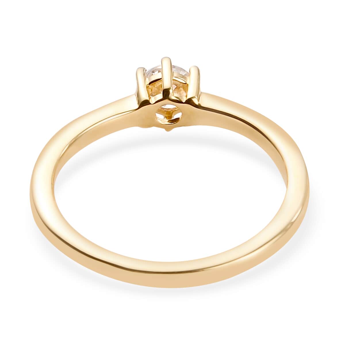 LUSTRO STELLA Made with Finest CZ Solitaire Ring in Vermeil Yellow Gold Over Sterling Silver (Size 6.0) 0.50 ctw image number 4