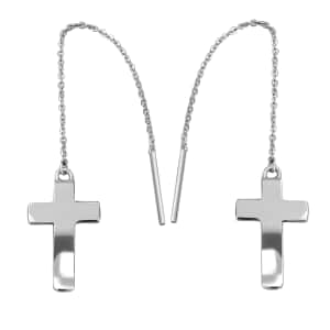 Platinum Over Sterling Silver Angel Dangle Earrings 2.20 Grams