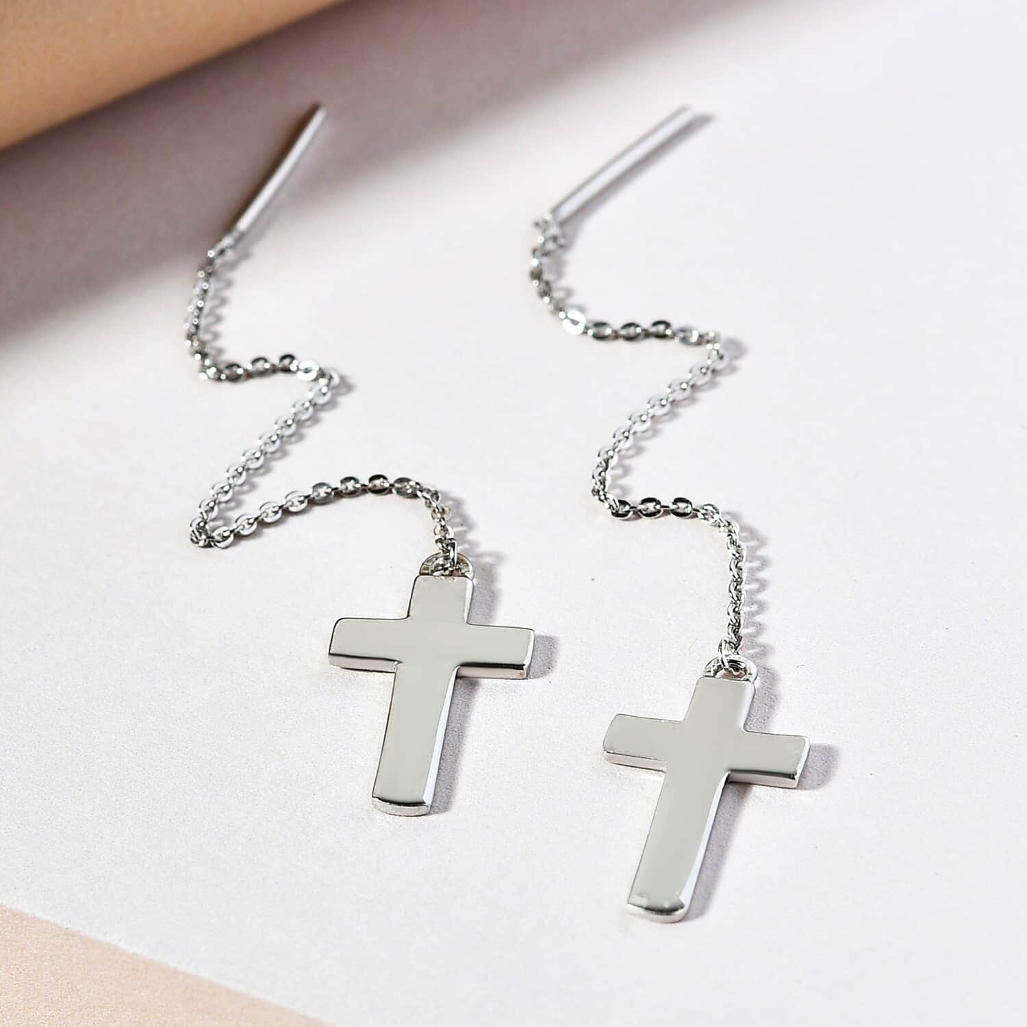 Platinum cross clearance earrings