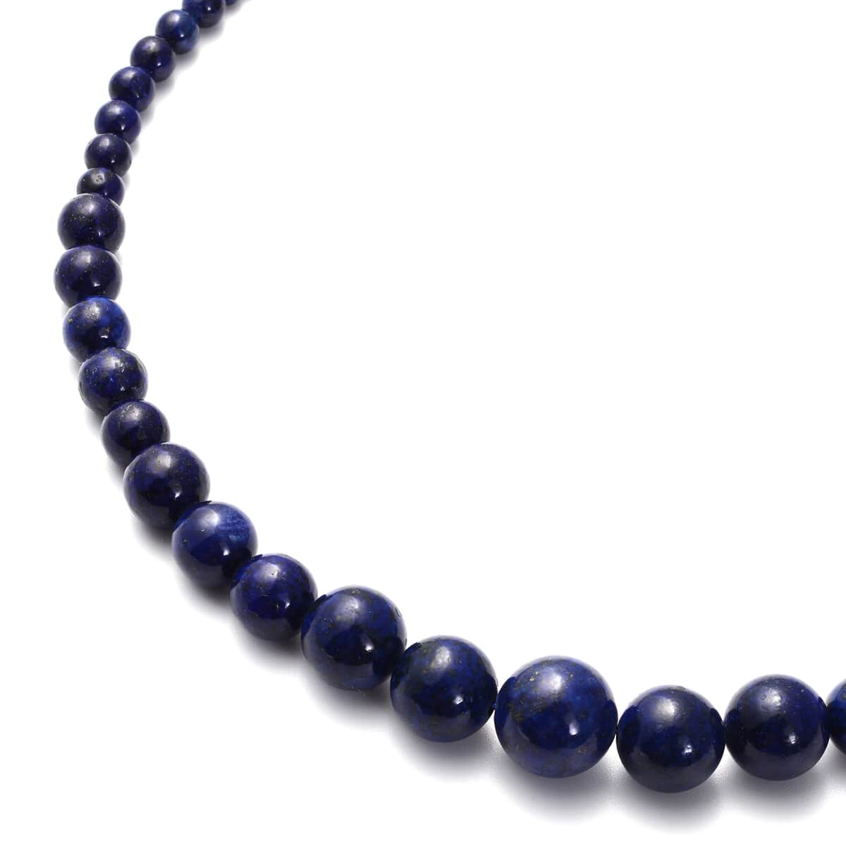 Lapis Lazuli 3-15mm Beaded Graduated Necklace 18 Inches in Stainless Steel 210.00 ctw image number 2