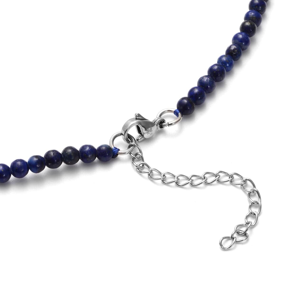Lapis Lazuli 3-15mm Beaded Graduated Necklace 18 Inches in Stainless Steel 210.00 ctw image number 3