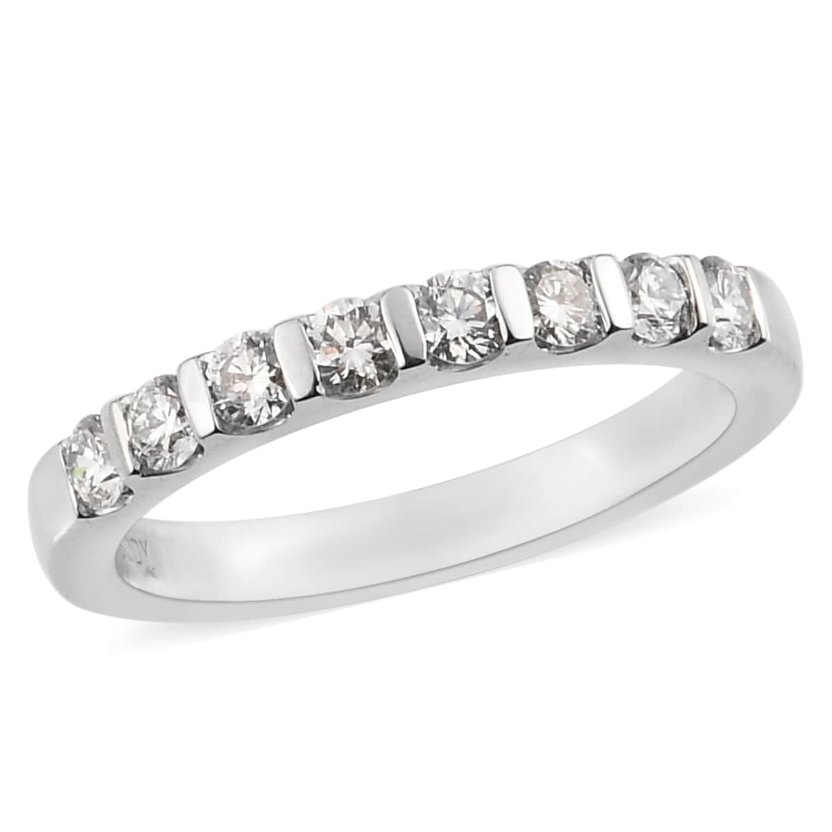 Jessica Exclusive Pick RHAPSODY 950 Platinum Diamond Band Ring (Size 8.0) 5.40 Grams 0.50 ctw image number 0