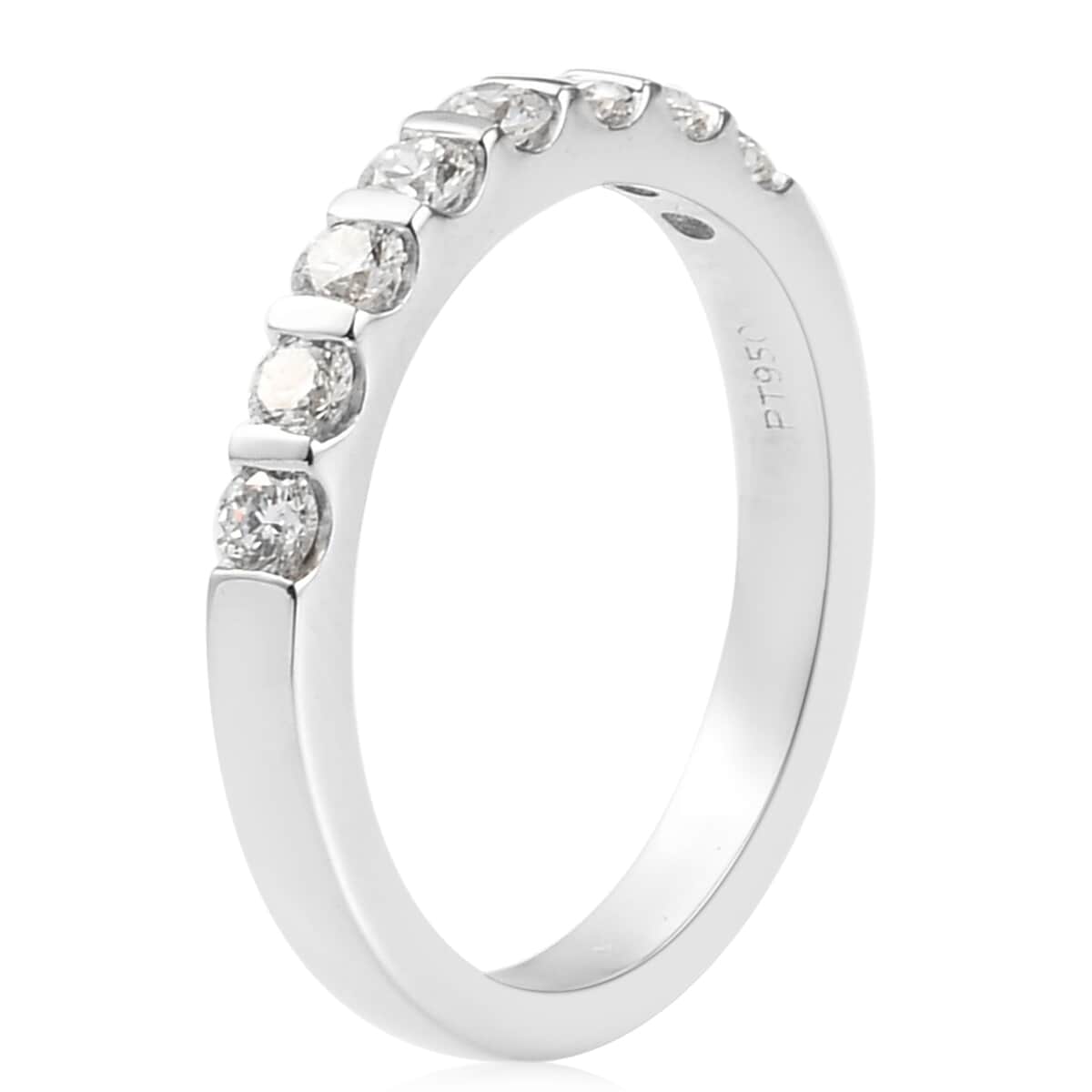 Jessica Exclusive Pick RHAPSODY 950 Platinum Diamond Band Ring (Size 8.0) 5.40 Grams 0.50 ctw image number 3