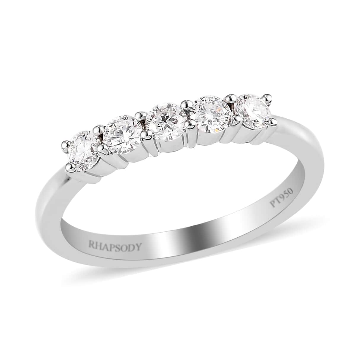 IGI Certified Rhapsody 950 Platinum E-F VS Diamond Ring (Size 8.0) 4.50 Grams 0.50 ctw image number 0