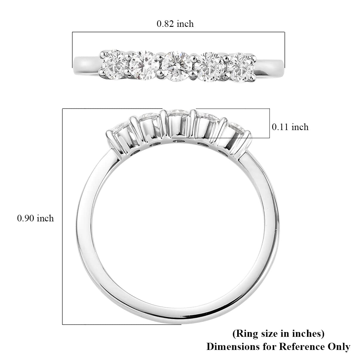 IGI Certified Rhapsody 950 Platinum E-F VS Diamond Ring (Size 8.0) 4.50 Grams 0.50 ctw image number 5