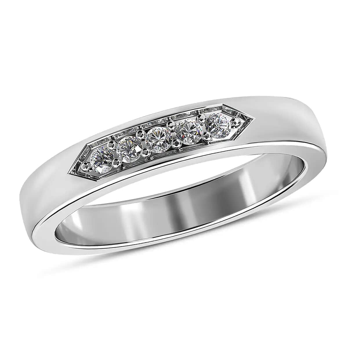 IGI Certified Rhapsody 950 Platinum E-F VS Diamond Band Ring, Promise Rings (Size 10.0) 6 Grams 0.10 ctw image number 0