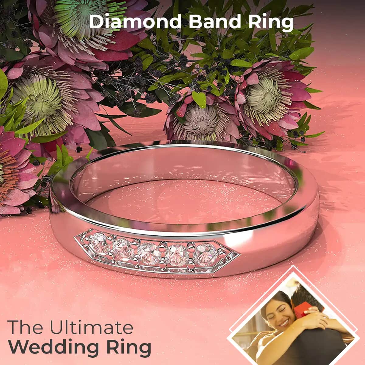 IGI Certified Rhapsody 950 Platinum E-F VS Diamond Band Ring, Promise Rings (Size 10.0) 6 Grams 0.10 ctw image number 1