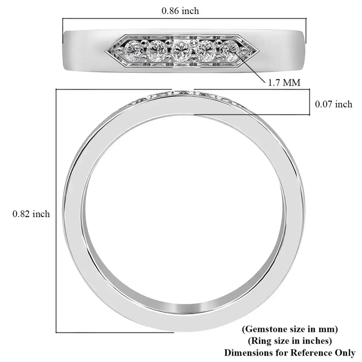 IGI Certified Rhapsody 950 Platinum E-F VS Diamond Band Ring, Promise Rings (Size 10.0) 6 Grams 0.10 ctw image number 5
