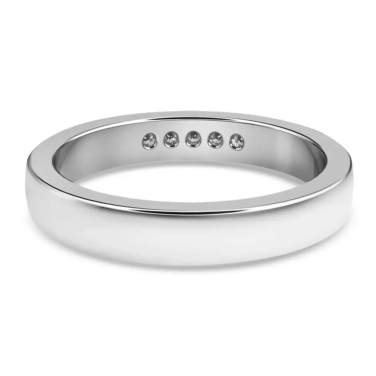 Rhapsody E-F VS Diamond Band Ring, IGI Certified Diamond Ring, 950 Platinum Band Ring, 5 Stone Ring, Wedding Ring, Engagement Ring 6 Grams 0.10 ctw image number 4